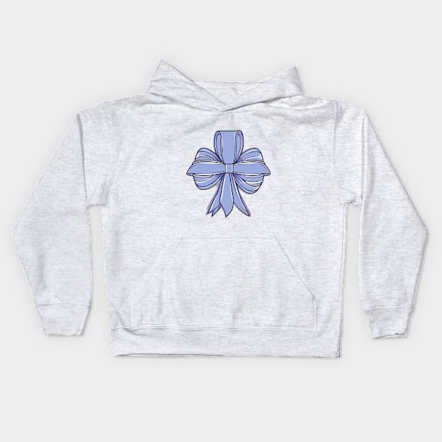 Elegant Blue Gift Bow Illustration No. 651 Kids Hoodie by cornelliusy